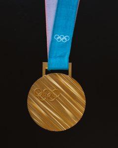 olympic medal on ribbon